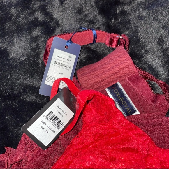 City Chic Fox & Royal 40H Sexy Emma & Darcie Red Underwire Bra Bundle - Picture 4 of 8